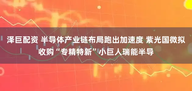 泽巨配资 半导体产业链布局跑出加速度 紫光国微拟收购“专精特新”小巨人瑞能半导