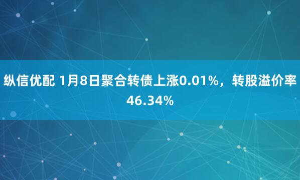 纵信优配 1月8日聚合转债上涨0.01%，转股溢价率46.34%